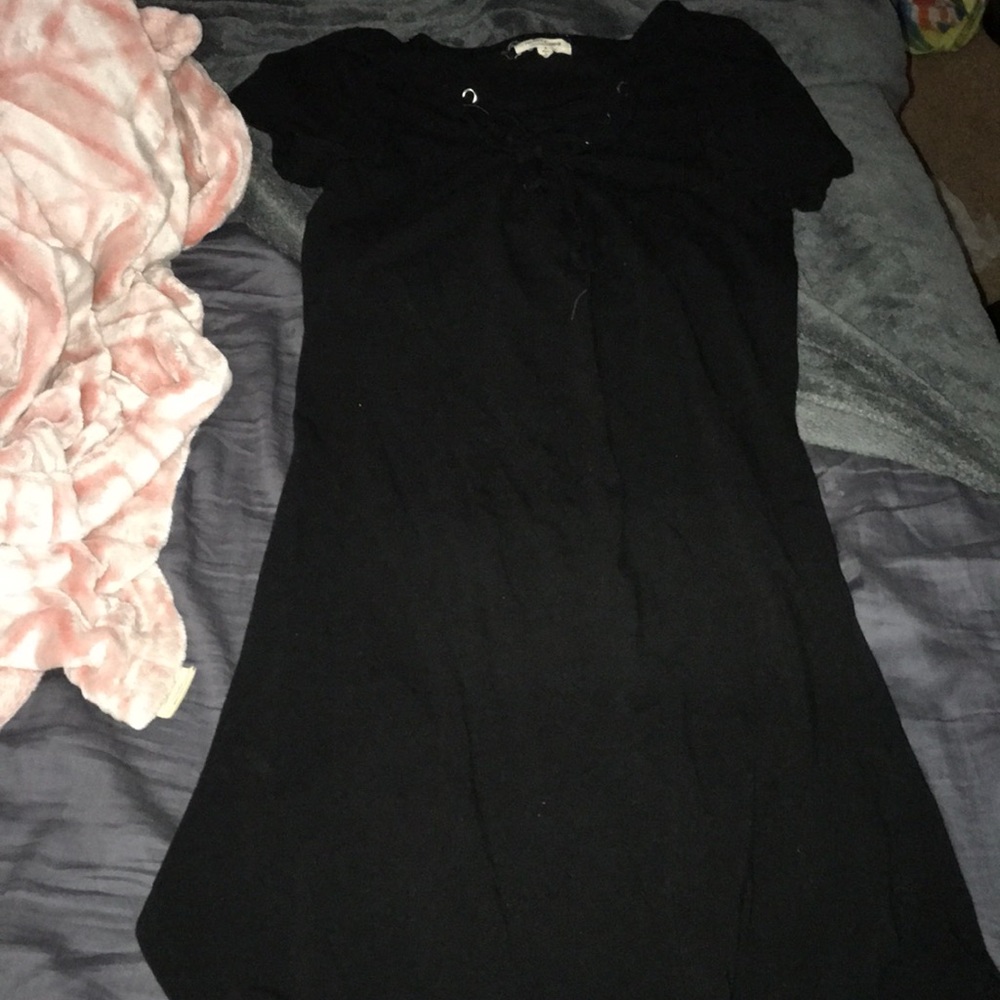Black dress ties in front